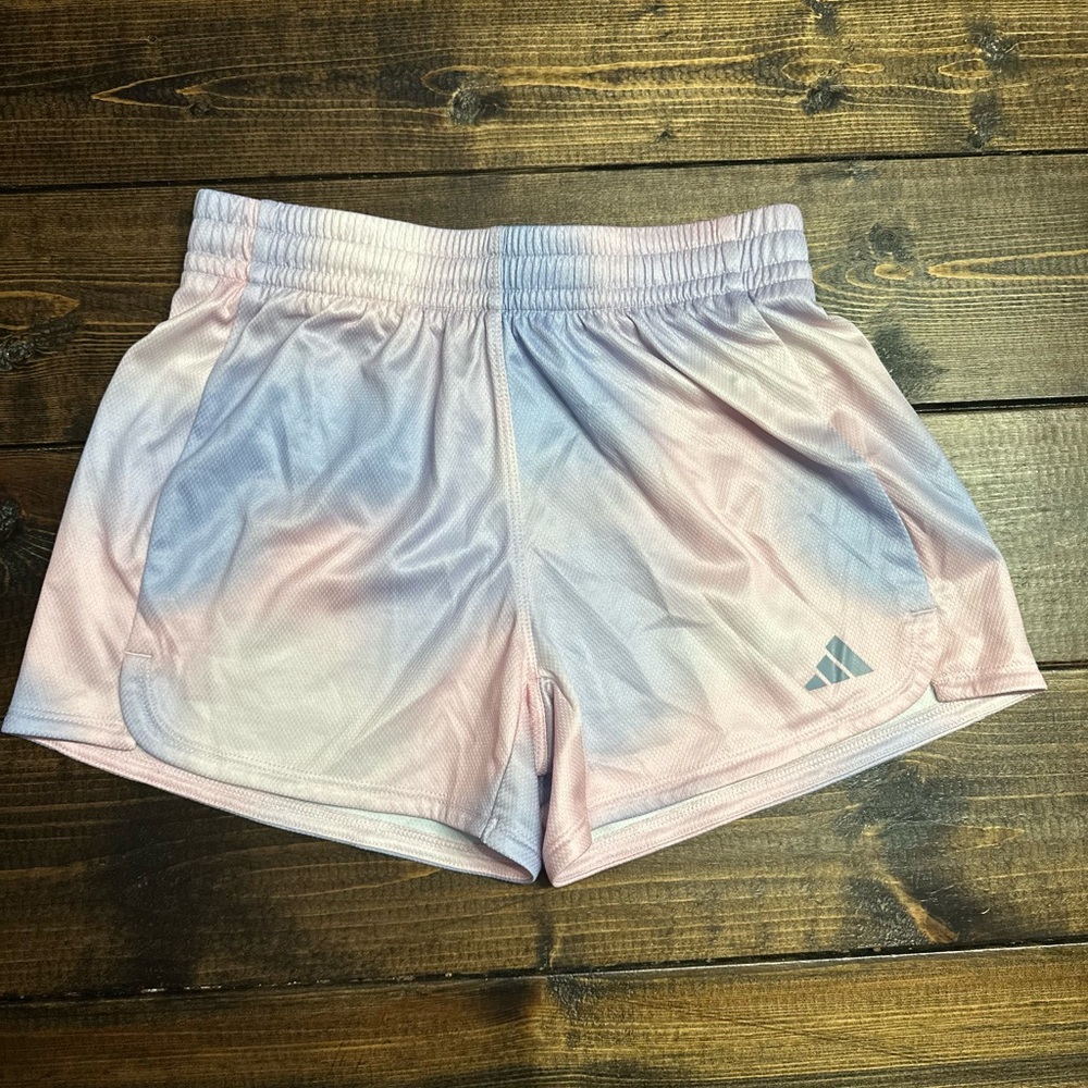 Adidas Pink and Blue Athletic Shorts